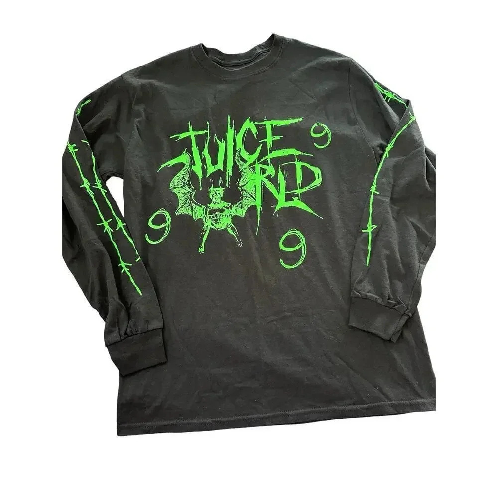 Juice world 999 Men's Black and Green long sleeve T-shirt Size Medium